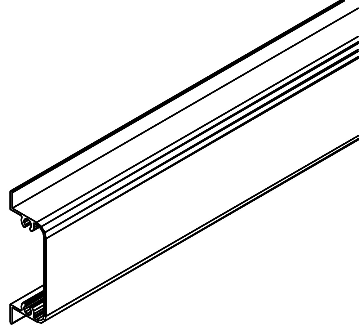 Türprofil, mitte, 1361, L621, white, RAL 9003, Farbe: Weiß pulverbeschichtet