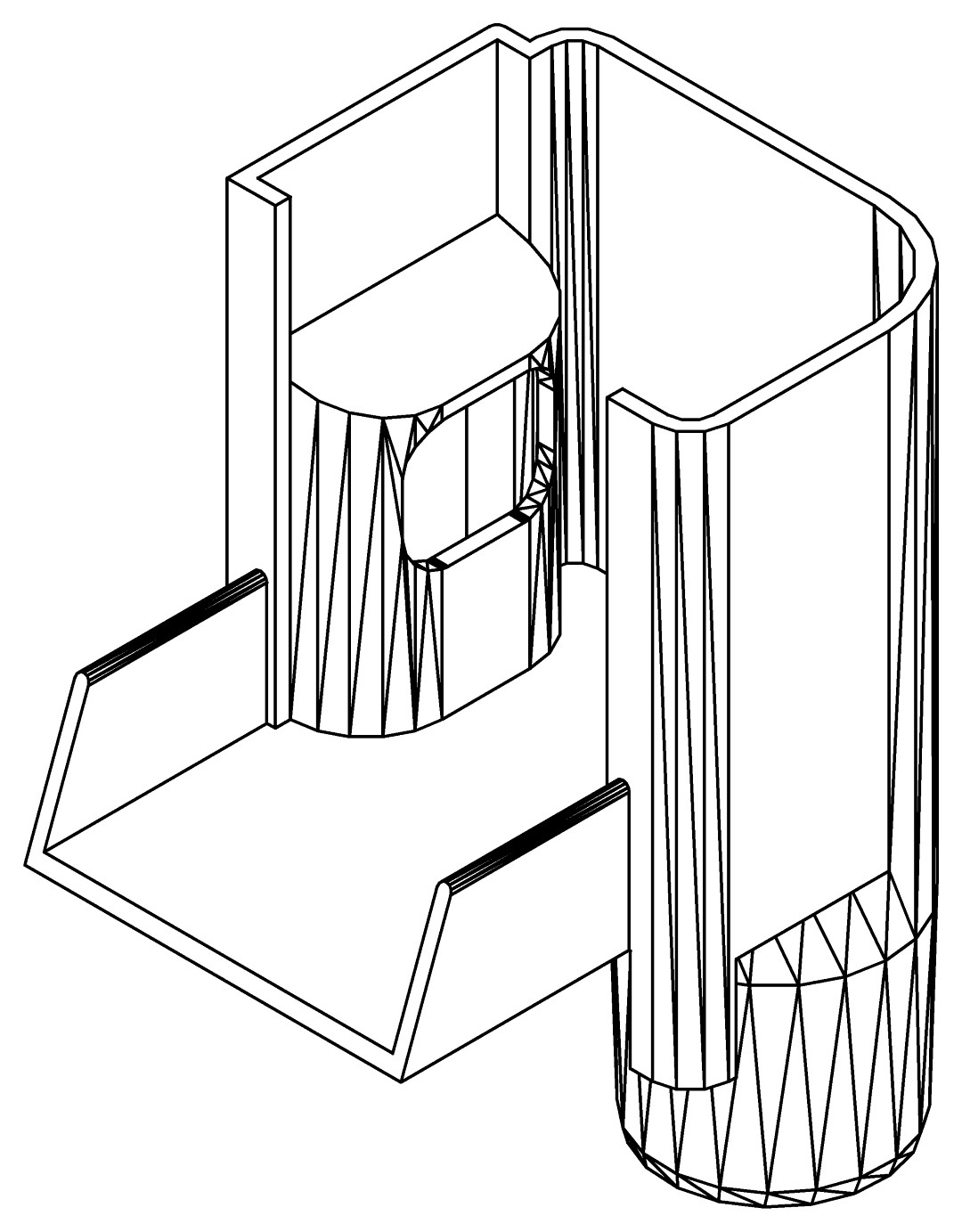Anschlussstück Regenrinne, links, 7371, L71,35, bl, Farbe: Schwarz