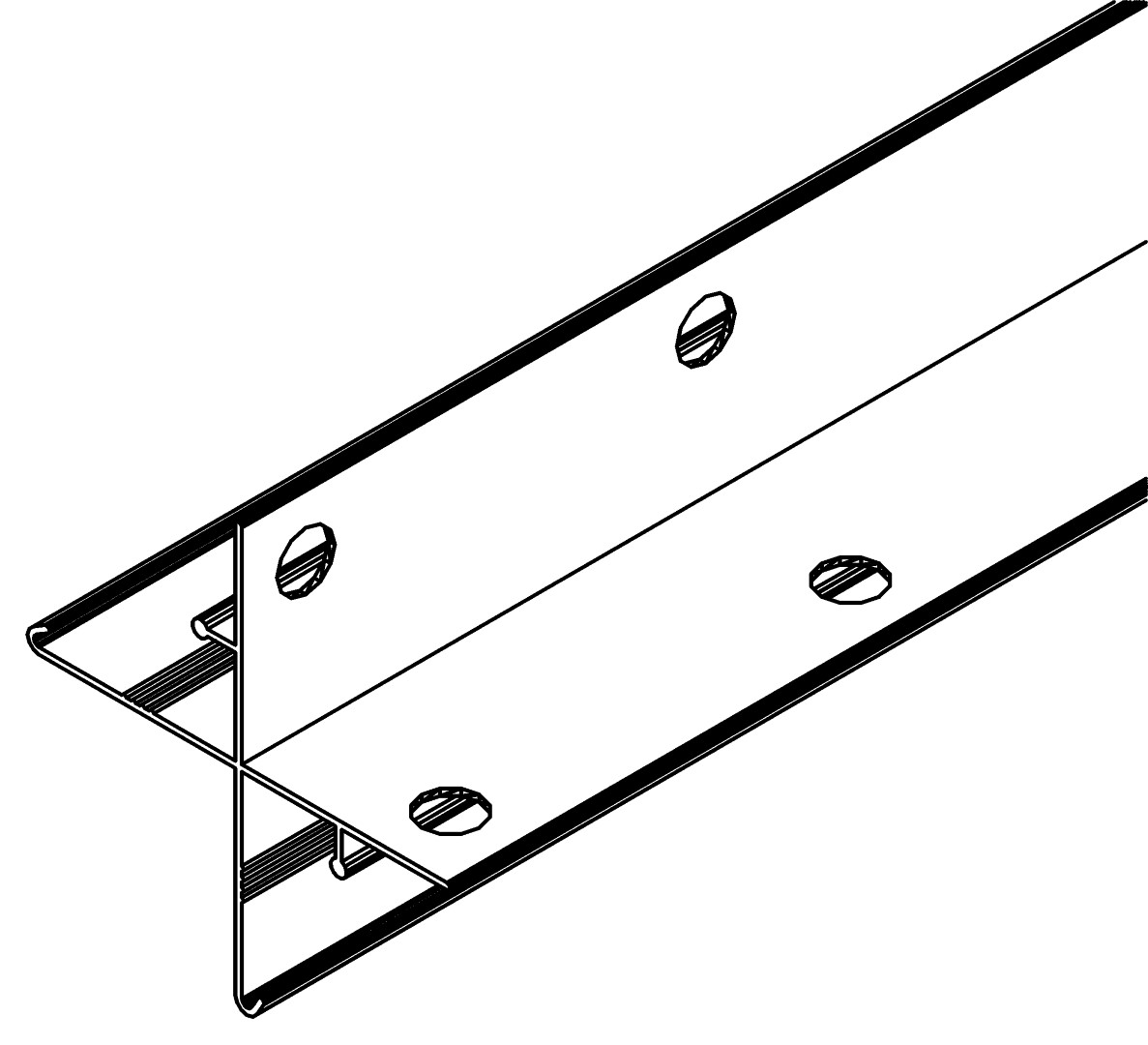 Eckprofil, 4236, L1670, white, RAL 9003, Farbe: Weiß pulverbeschichtet