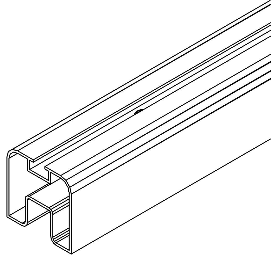 Verstärkungsprofil, 7383, L2270, white, RAL 9003, Farbe: Weiß pulverbeschichtet