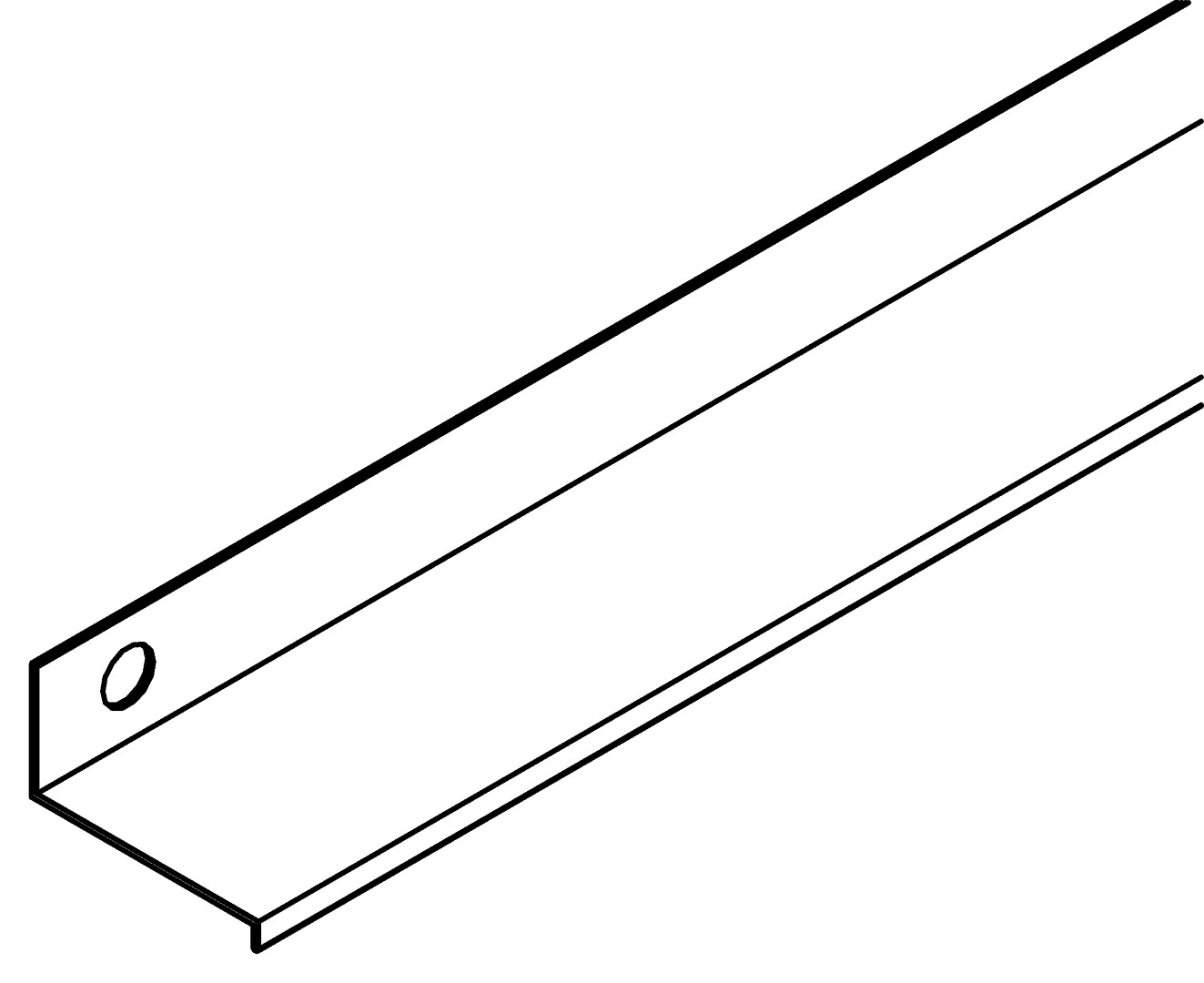 Bodenprofil, Vorne, 1321, L614, green, Pantone-560, Farbe: Smaragd pulverbeschichtet