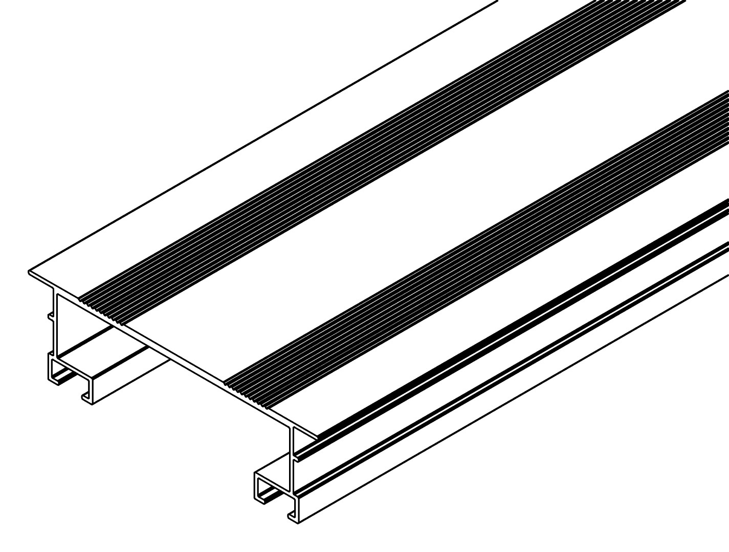 Türquerprofil mitte, 2087, L580, black, Pantone-42, Farbe: Schwarz