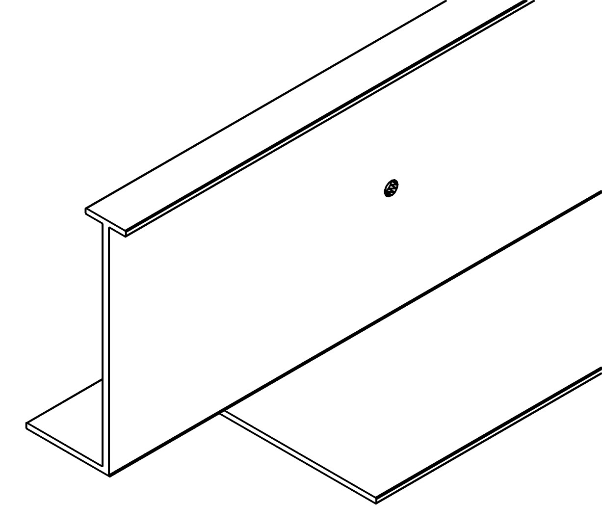 Fensterprofil, seite, 7189, L463,5, white, RAL 900, Farbe: Weiß pulverbeschichtet