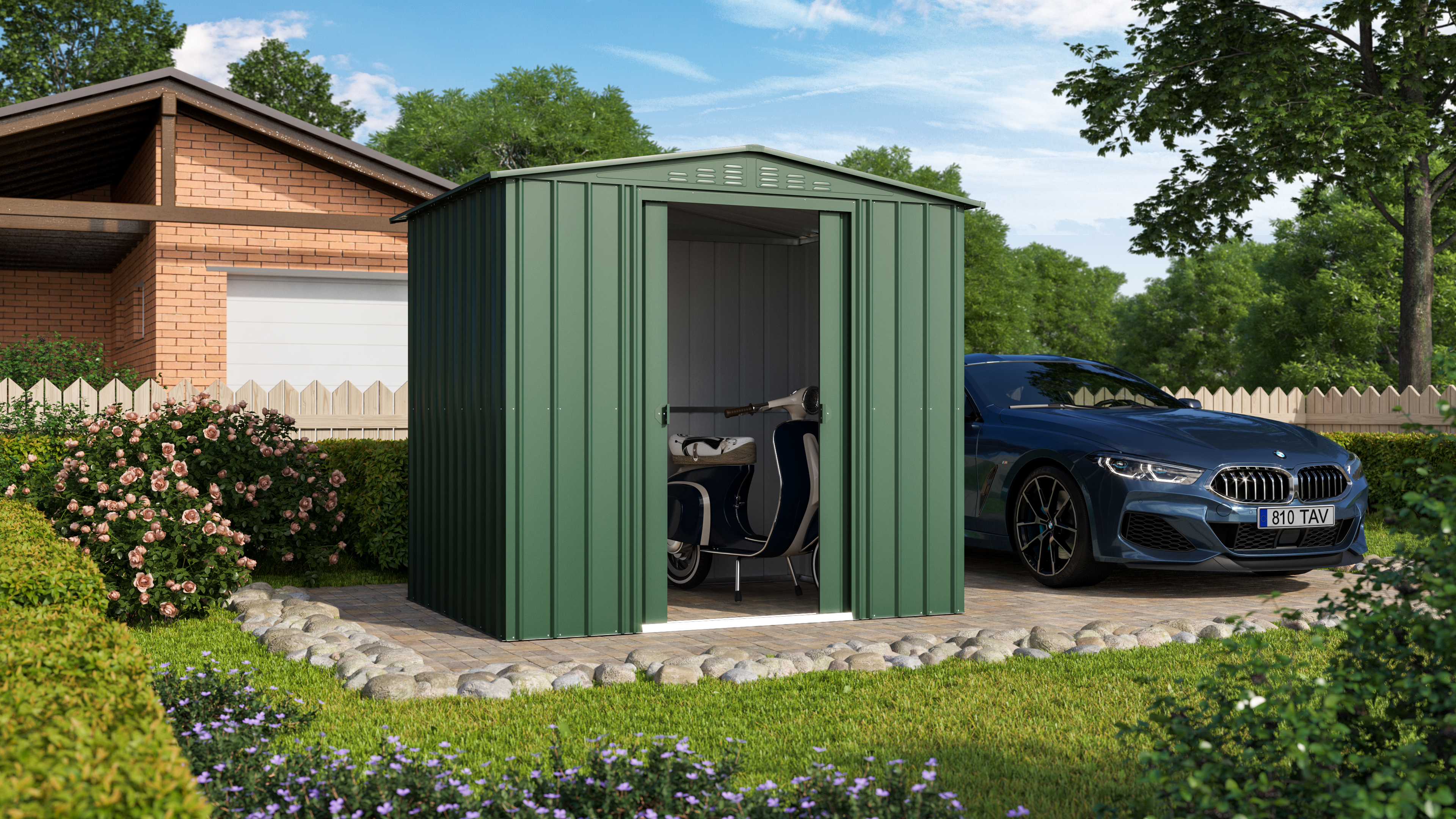 Gerätehaus Tower im Sonderangebot 86, Farbe: Jade