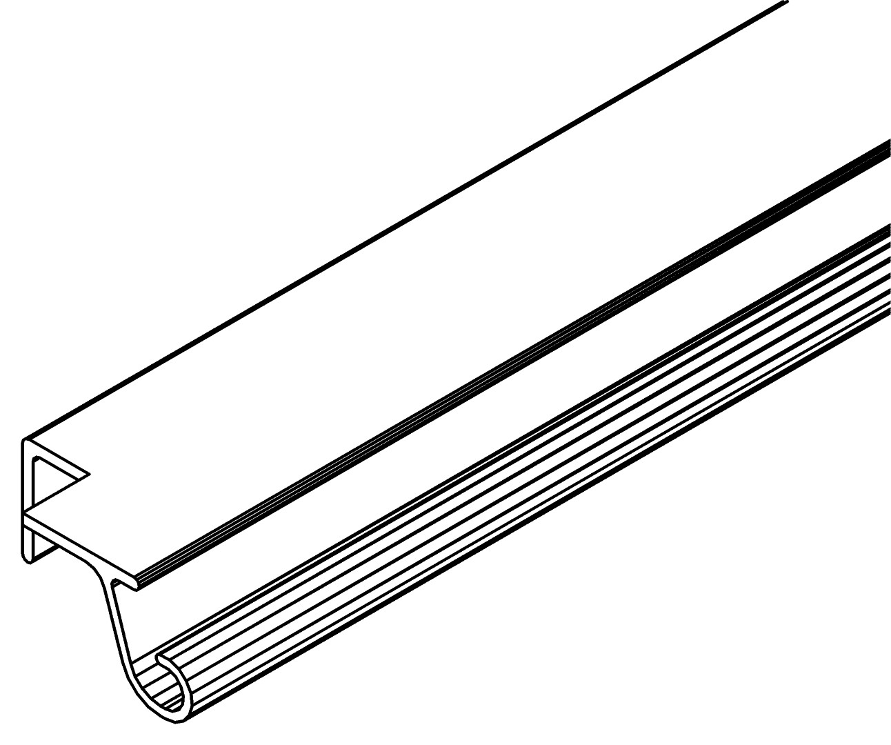 Fensterschanierprofil, 6066, L610, white, RAL 9003, Farbe: Weiß pulverbeschichtet