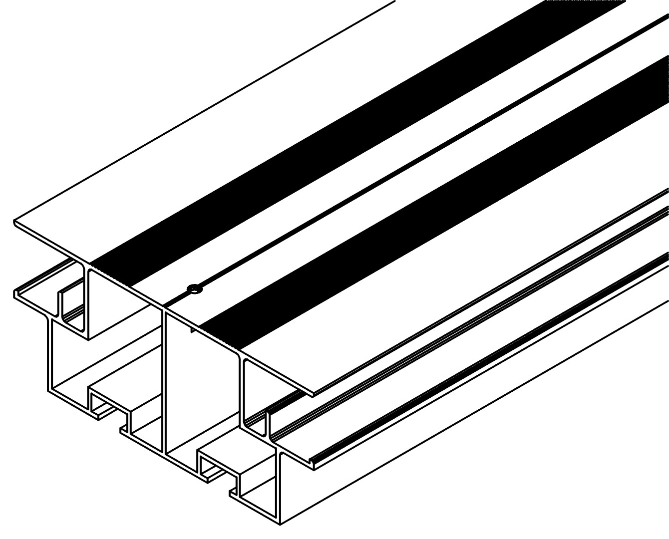 Dachzwischenprofil, doppelt, 7482, L1485,5, , Farbe: Blank