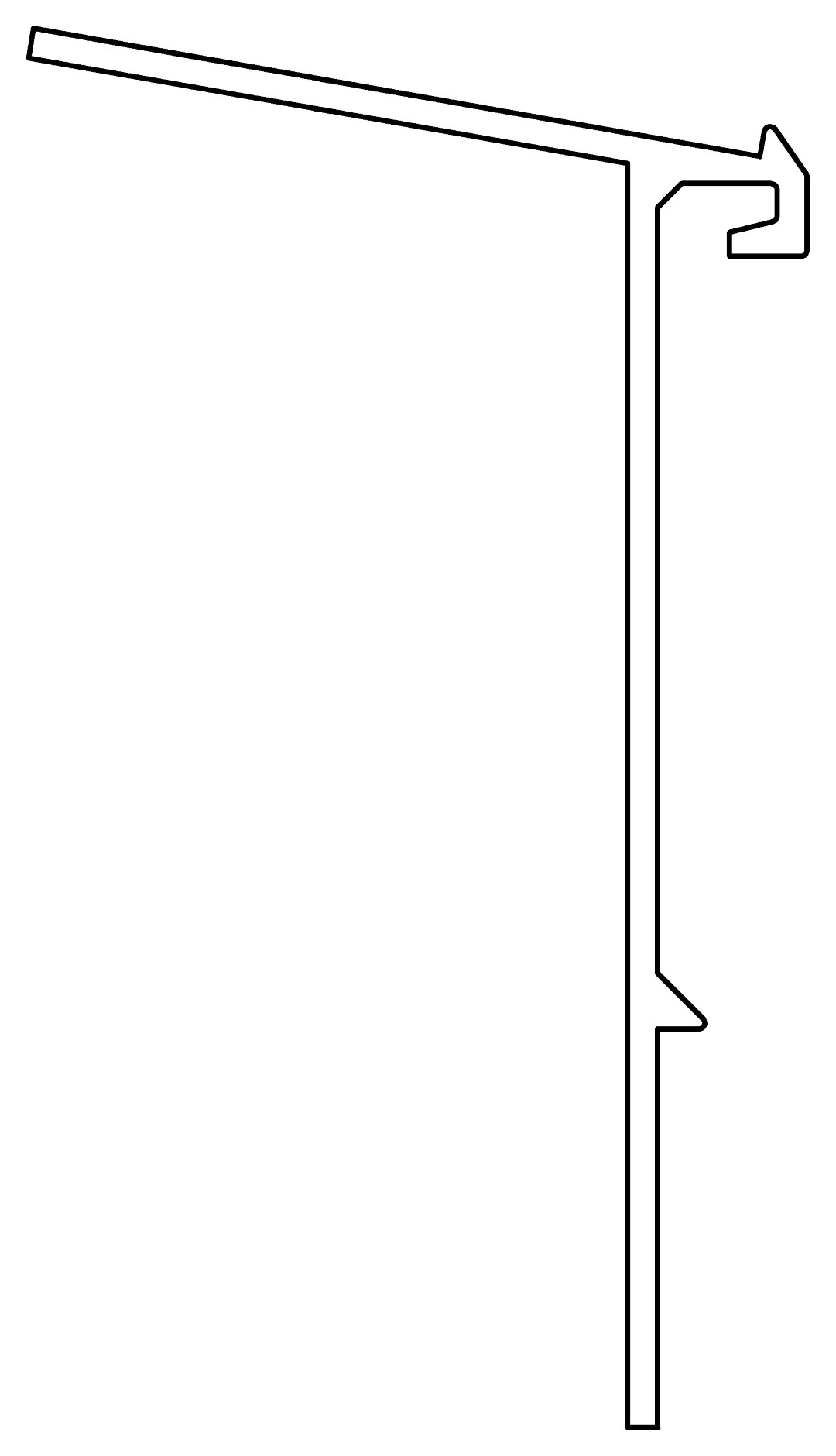 Traufenwinkel 4, 7314, L2586, white, RAL 9003, Farbe: Weiß pulverbeschichtet