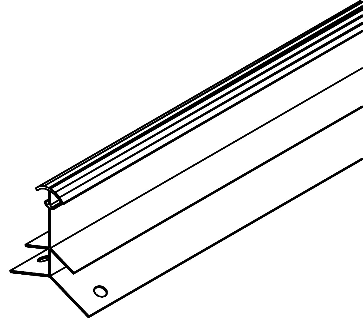 Firstprofil, 4150, L1240, green, Pantone-560C, Farbe: Smaragd pulverbeschichtet