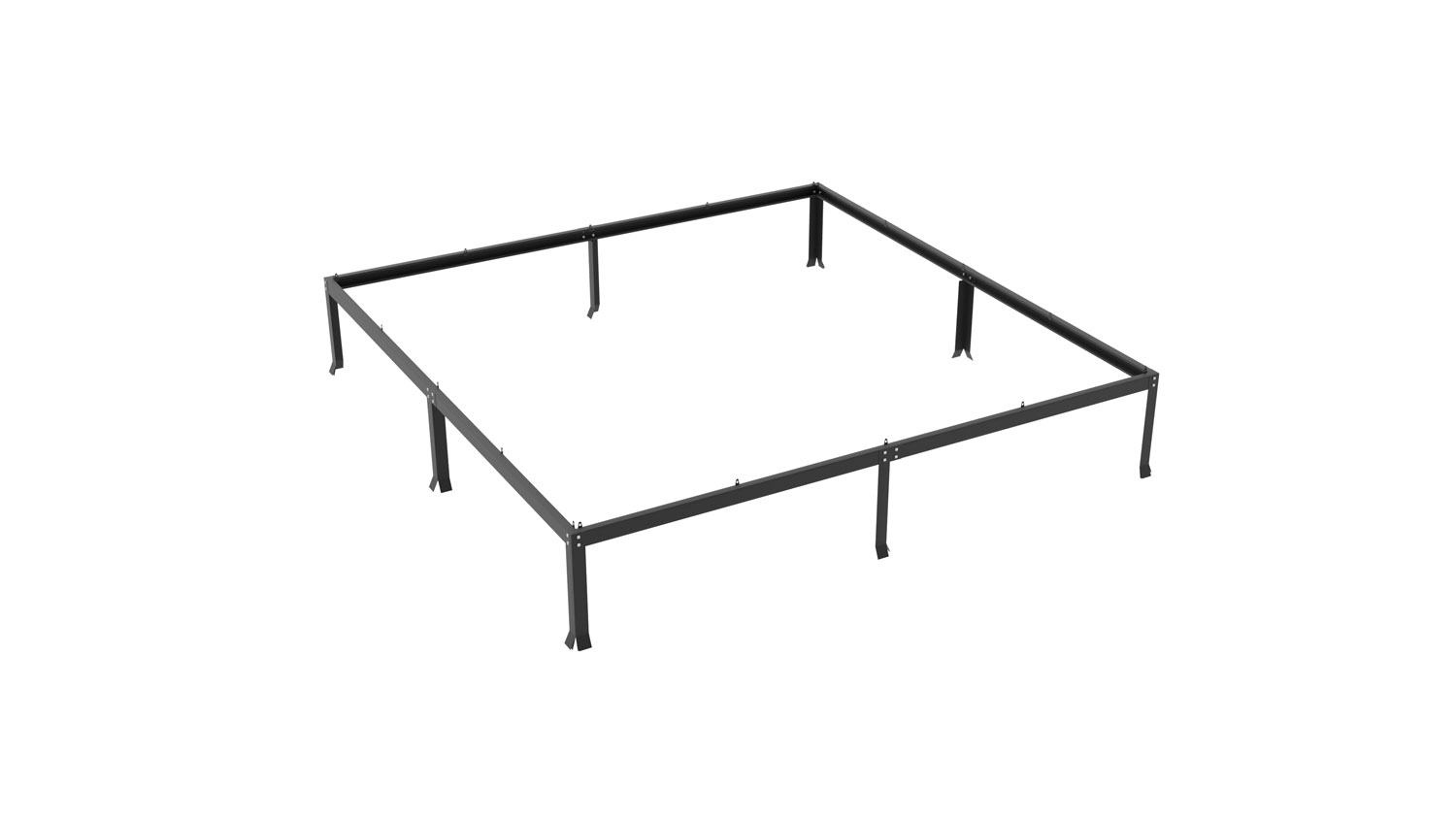 Stahlfundamentrahmen 6700/7600, Farbe: Schwarz pulverbeschichtet