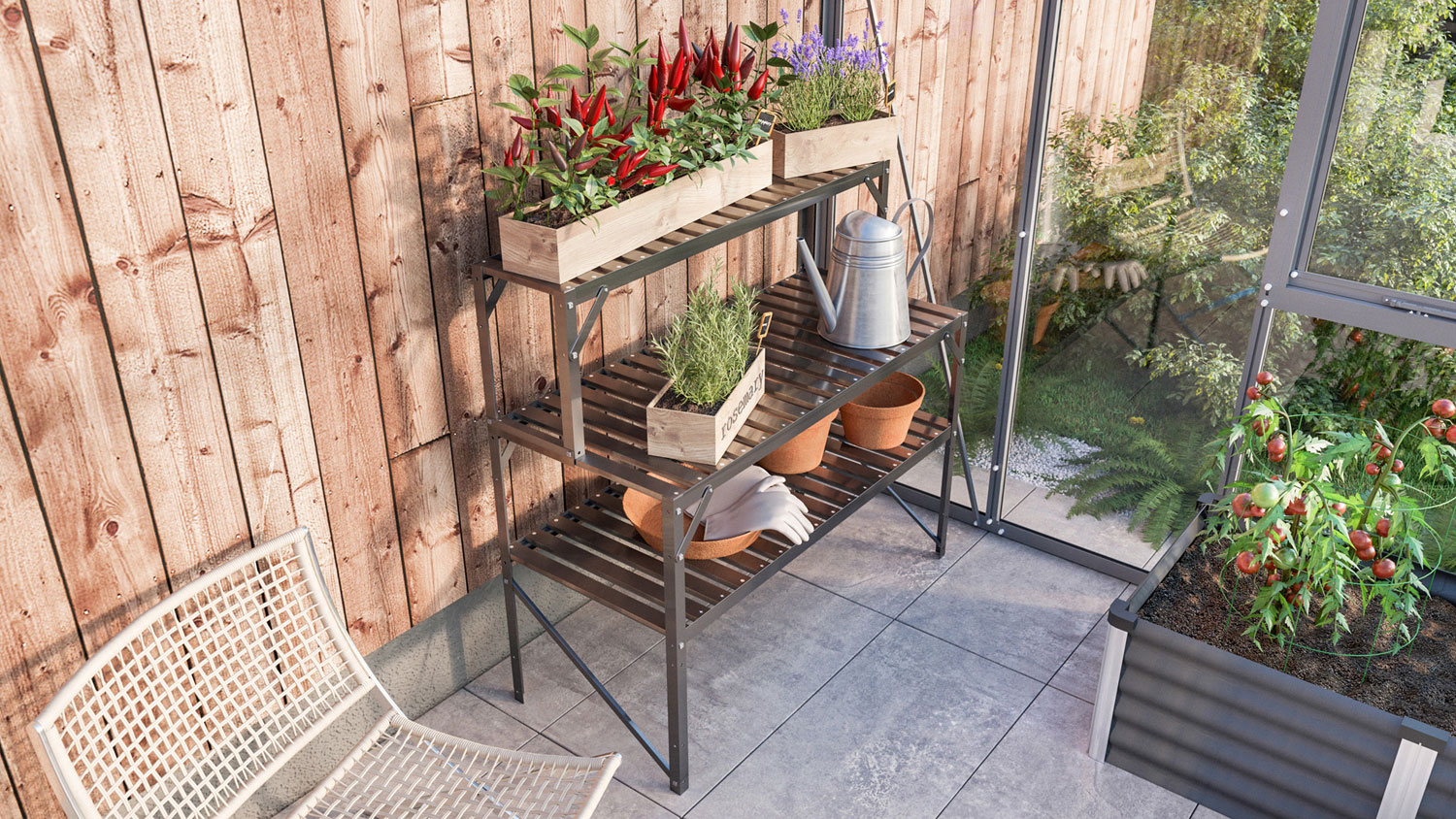 Alu-Tischaufsatz, Farbe: Schwarz pulverbeschichtet