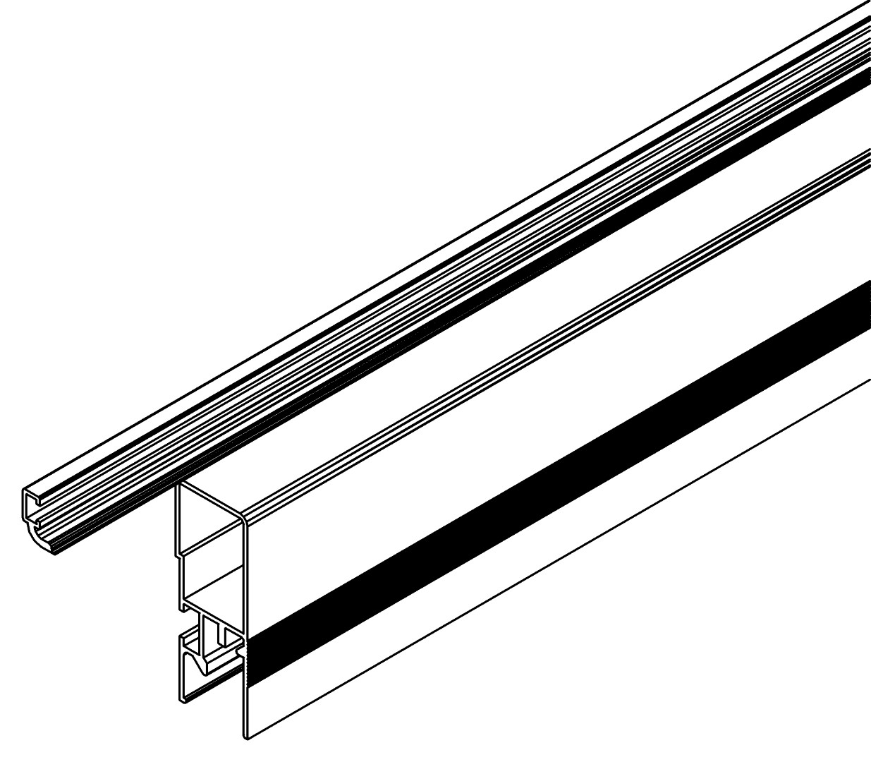 Türprofil, o., re, 7353, L653, white, RAL 9003, Farbe: Weiß pulverbeschichtet