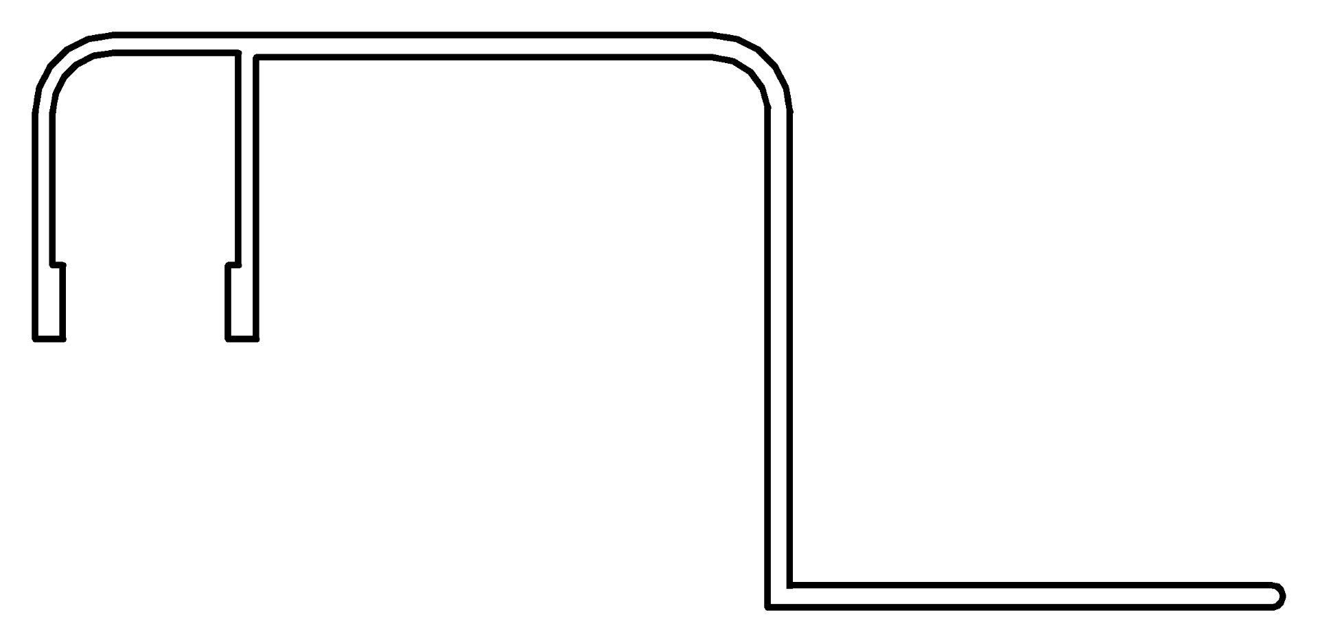 Türführung, 7359, L2548, white, RAL 9003, Farbe: Weiß pulverbeschichtet