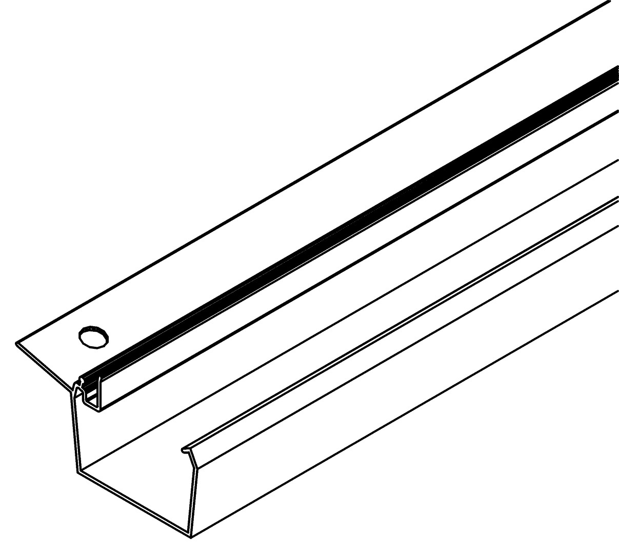 Dachrinne 4, 4264, L2484, white, RAL 9003, Farbe: Weiß pulverbeschichtet