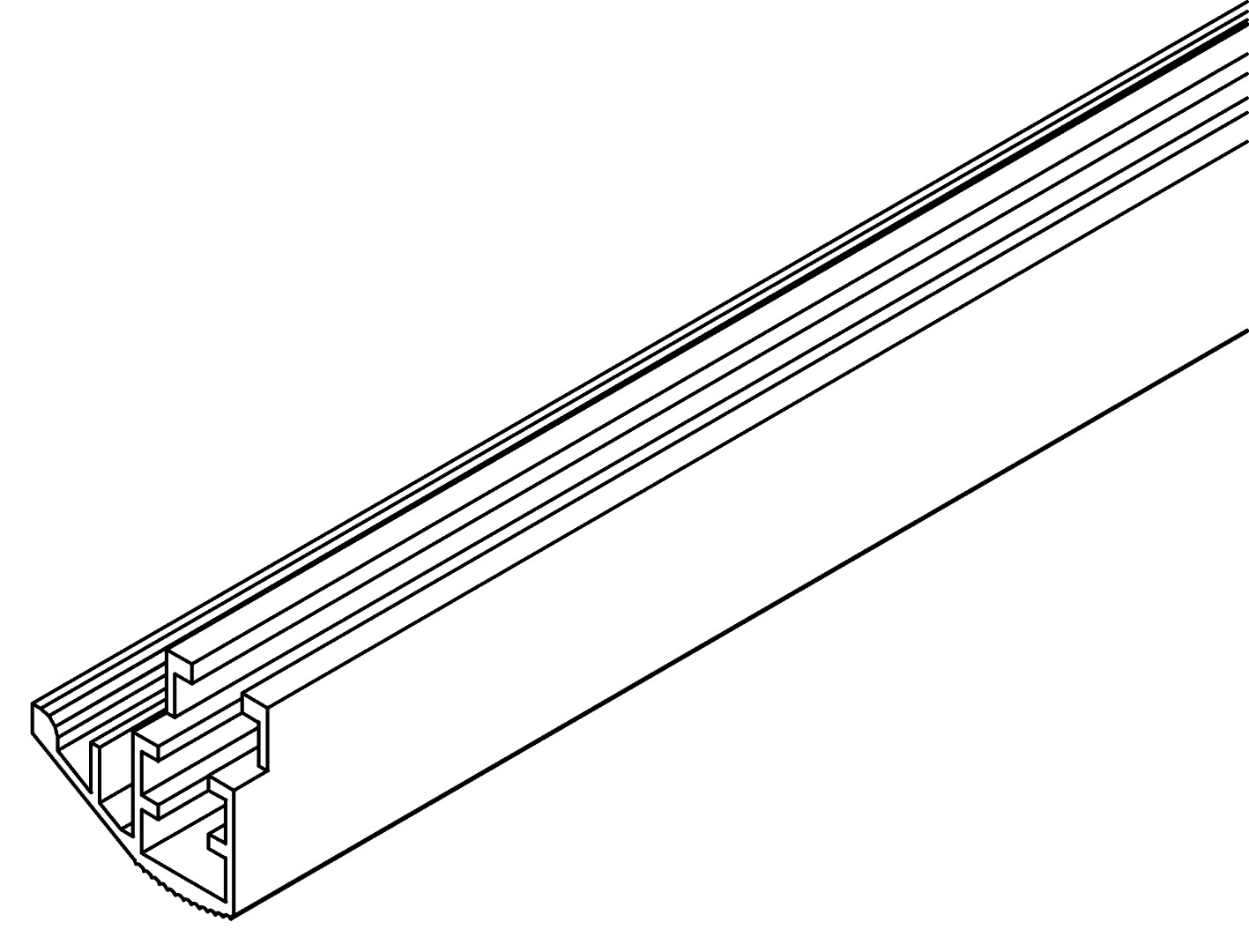 Verglasungsabdeckleiste, 7376, L462, white, RAL 90, Farbe: Weiß pulverbeschichtet