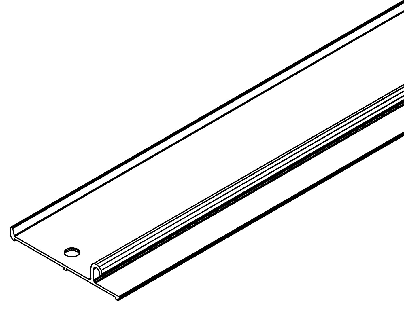 Türlaufschiene, 7351, L2548, white, RAL 9003, Farbe: Weiß pulverbeschichtet