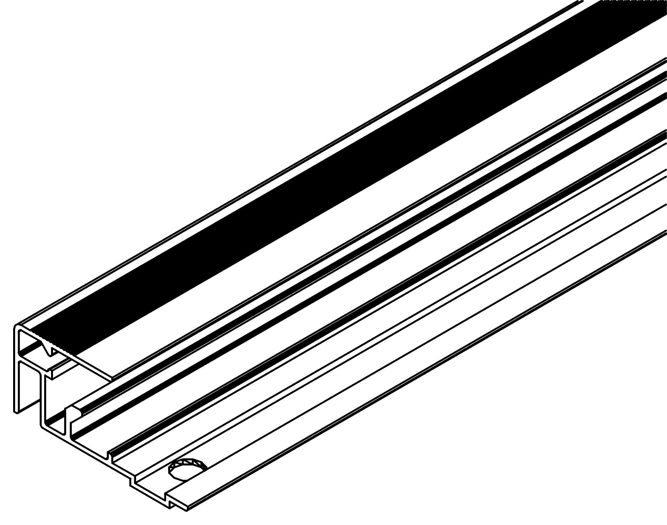 Fensterprofil, unten, 7451, L557, black, Pantone-4, Farbe: Schwarz