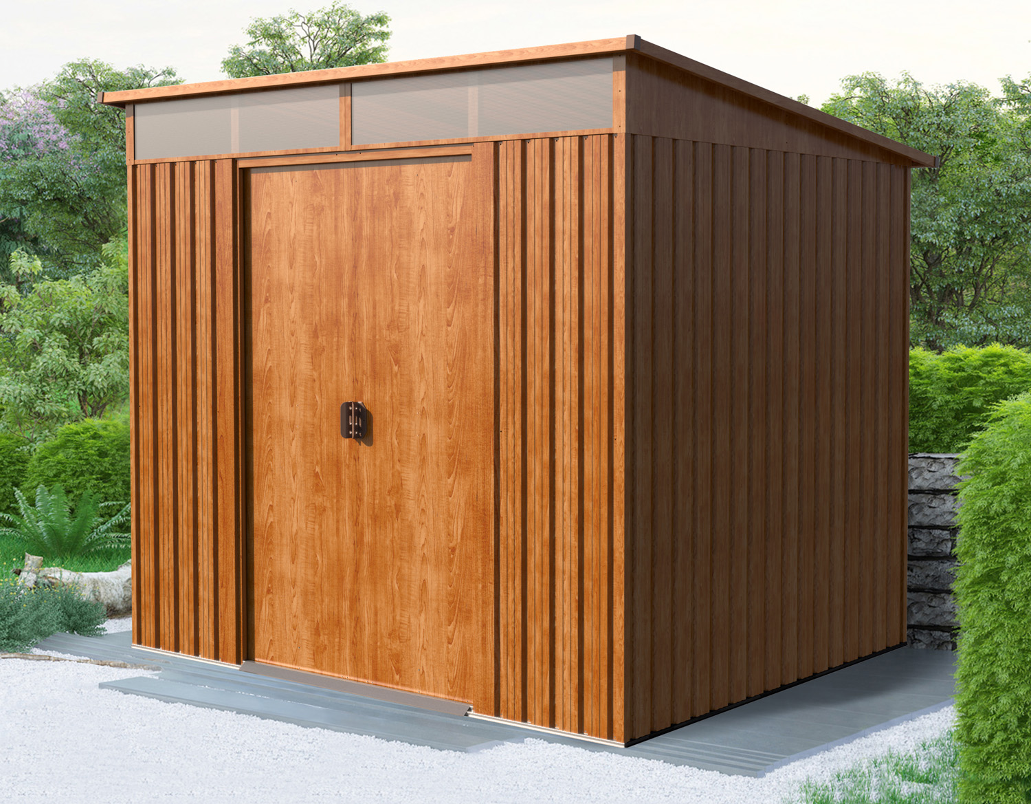 Gerätehaus Lübeck  86, Farbe: Holzoptik Klassik/Nuss