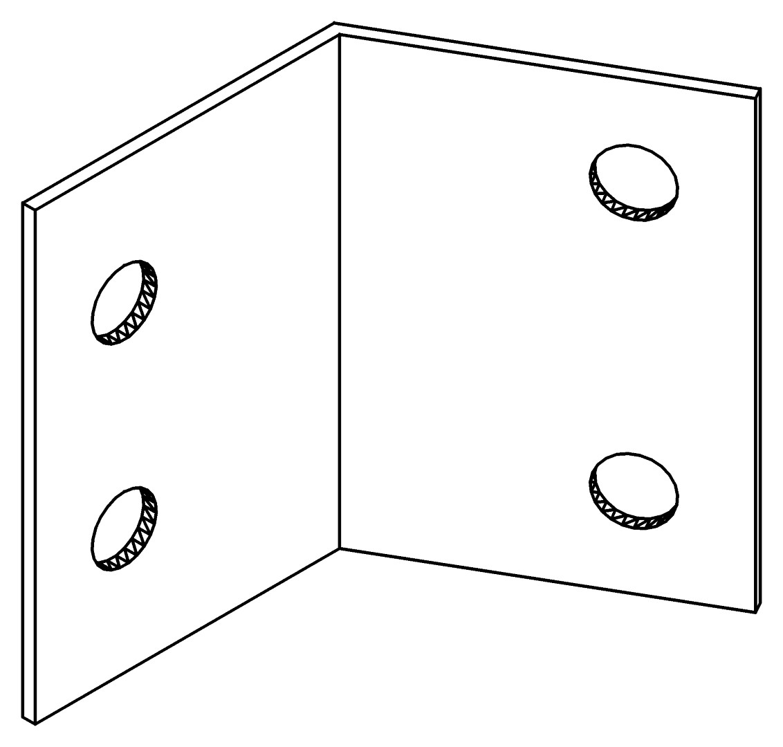 Aluwinkel, 120 grad, 9154, L50, black, Pantone-426, Farbe: Schwarz