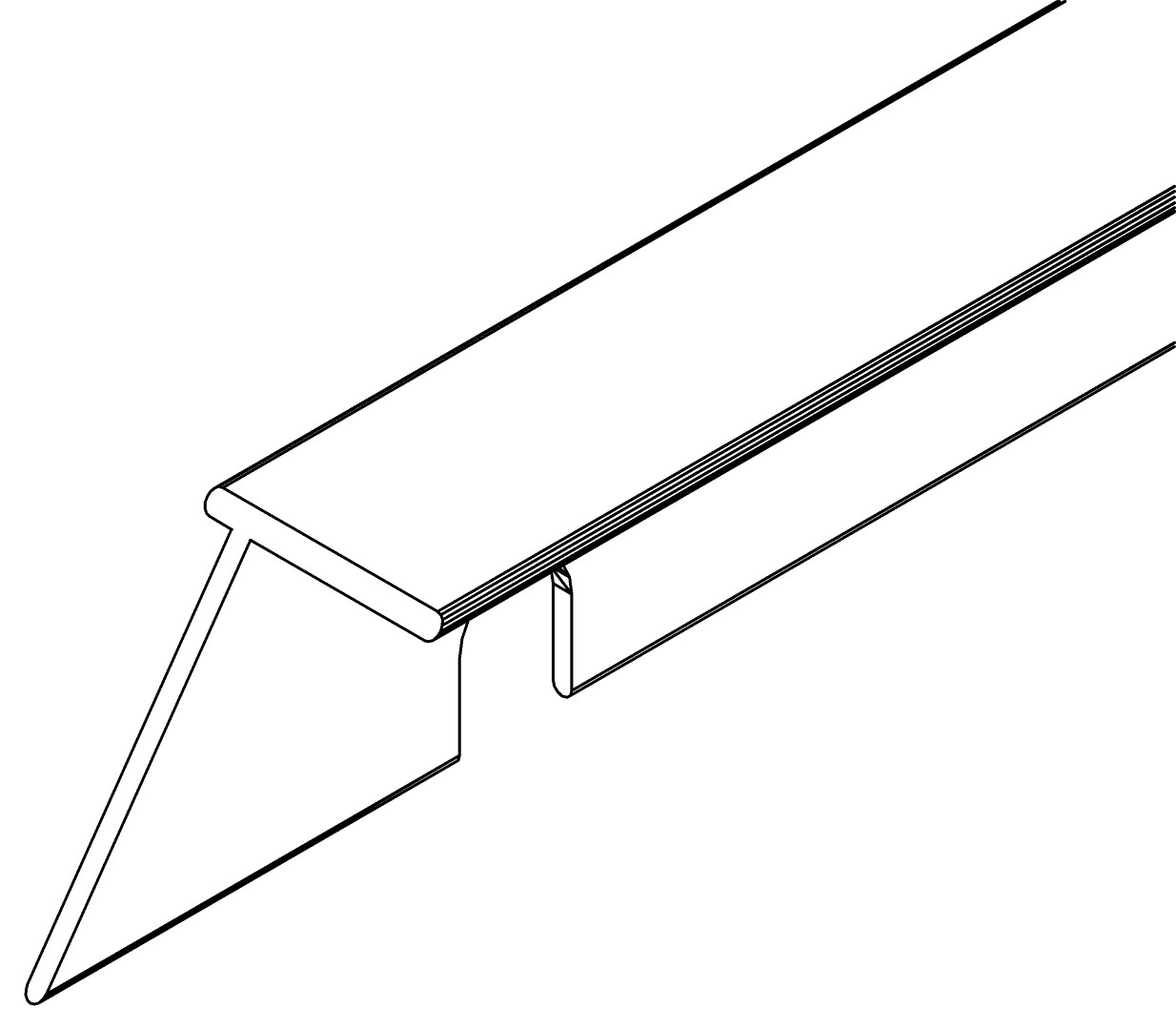 Giebeleckprofil, l., 1558, L503, black, Pantone-42, Farbe: Schwarz