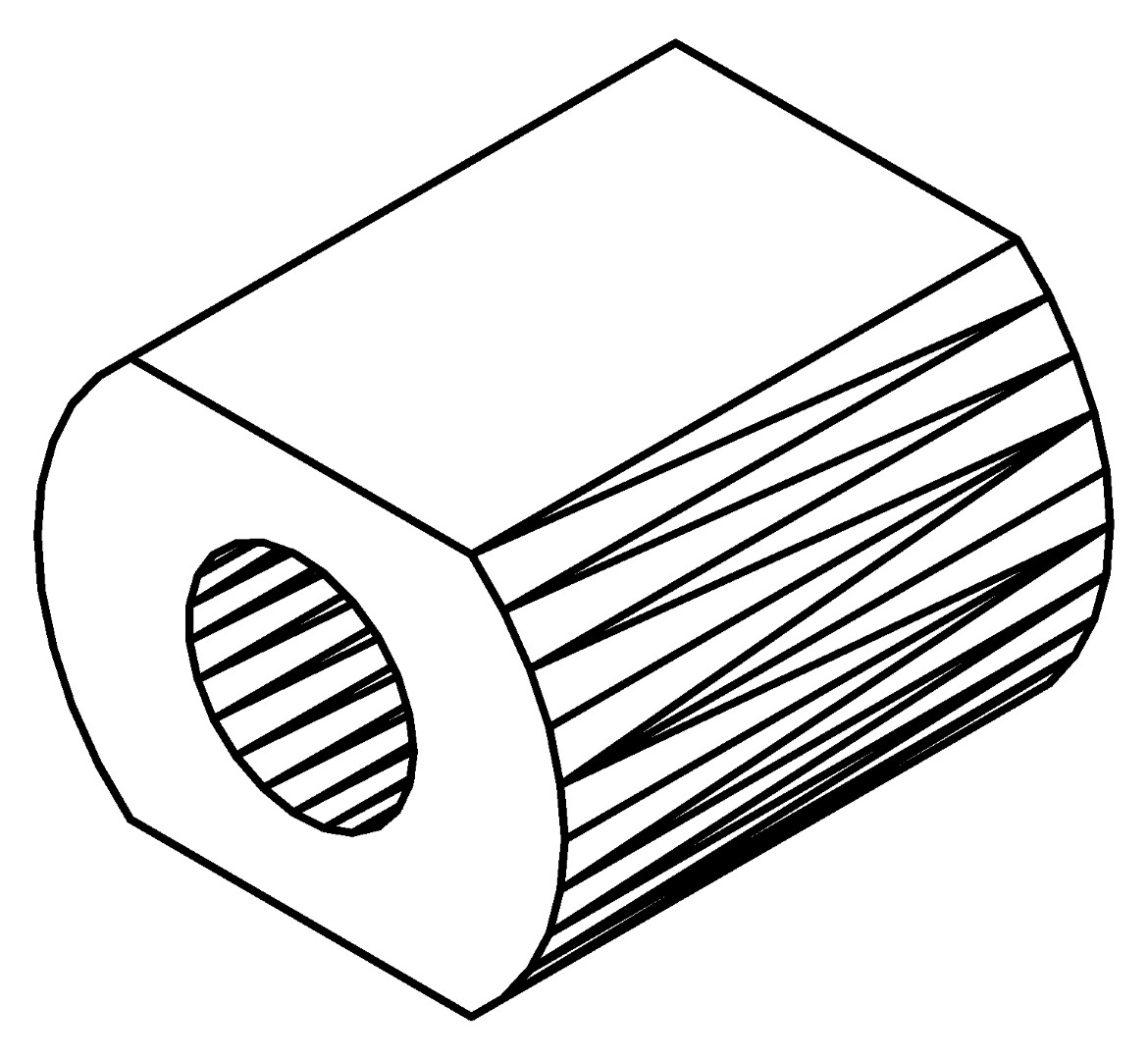 Distanzstück, 1405, L15, white, RAL 9003, Farbe: Weiß pulverbeschichtet
