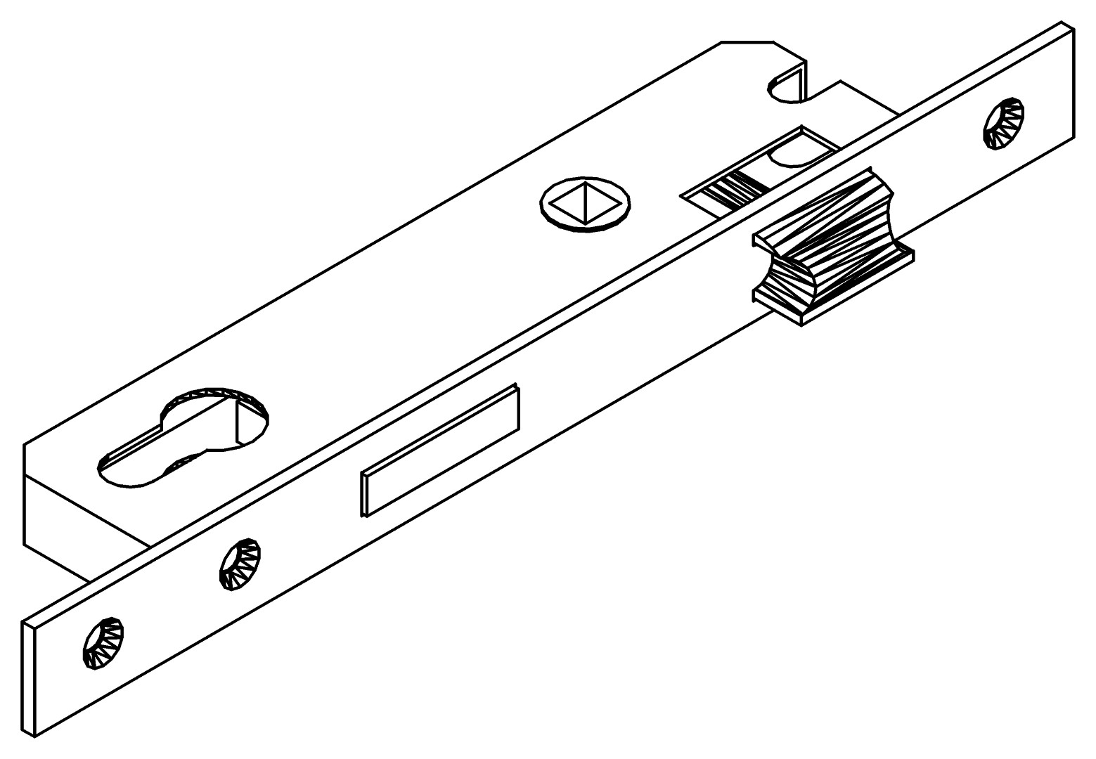 Rohrrahmenschloss, 7109, L240, , Farbe: Blank