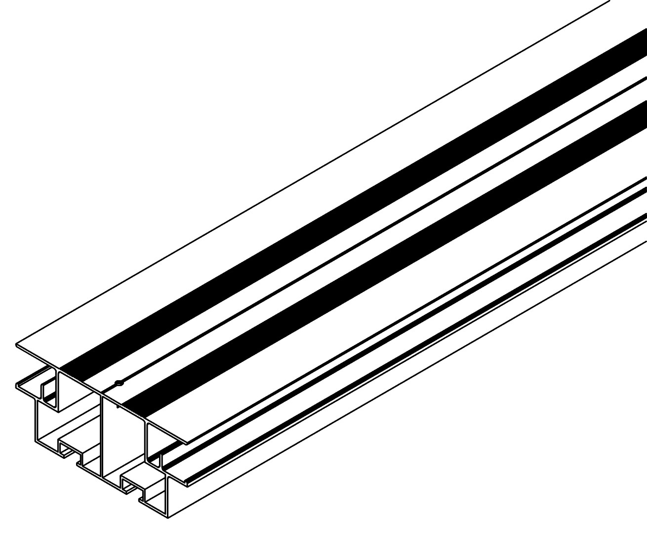 Dachzwischenprofil, doppelt, 7256, L1356, , Farbe: Blank
