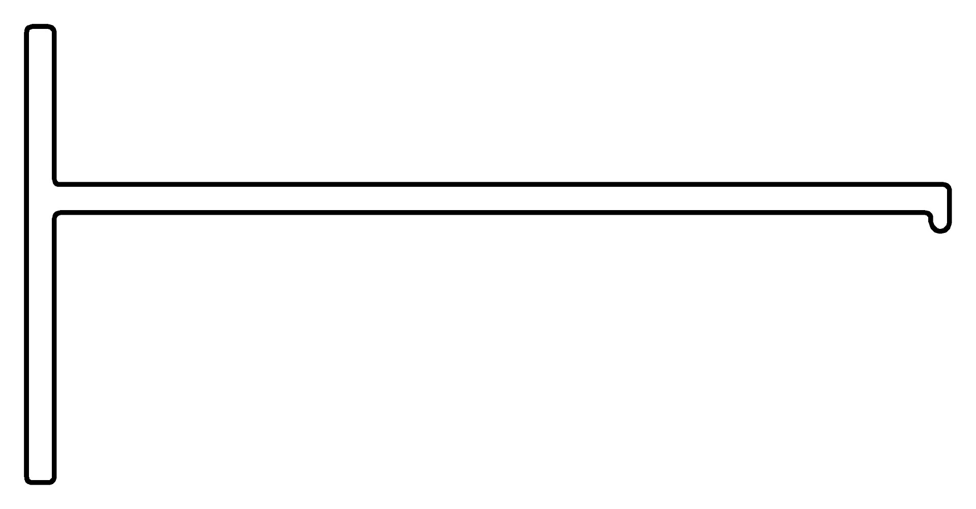 Türabdeckprofil Mitte unten, 7023, L850, , Farbe: Blank