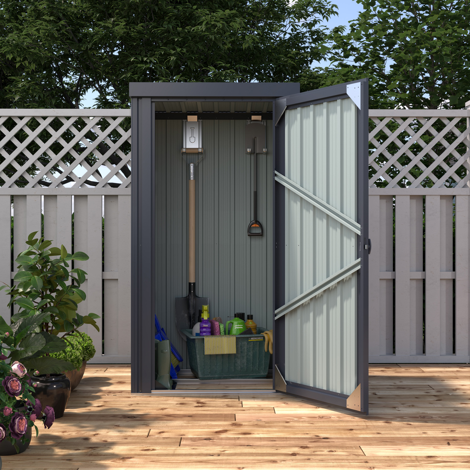 Geräteschrank Marburg, Farbe: Anthrazit matt