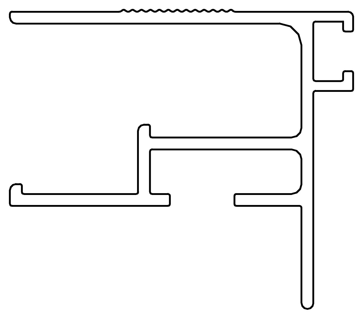 Fensterprofil, seite, 7186, L434, white, RAL 9003, Farbe: Weiß pulverbeschichtet
