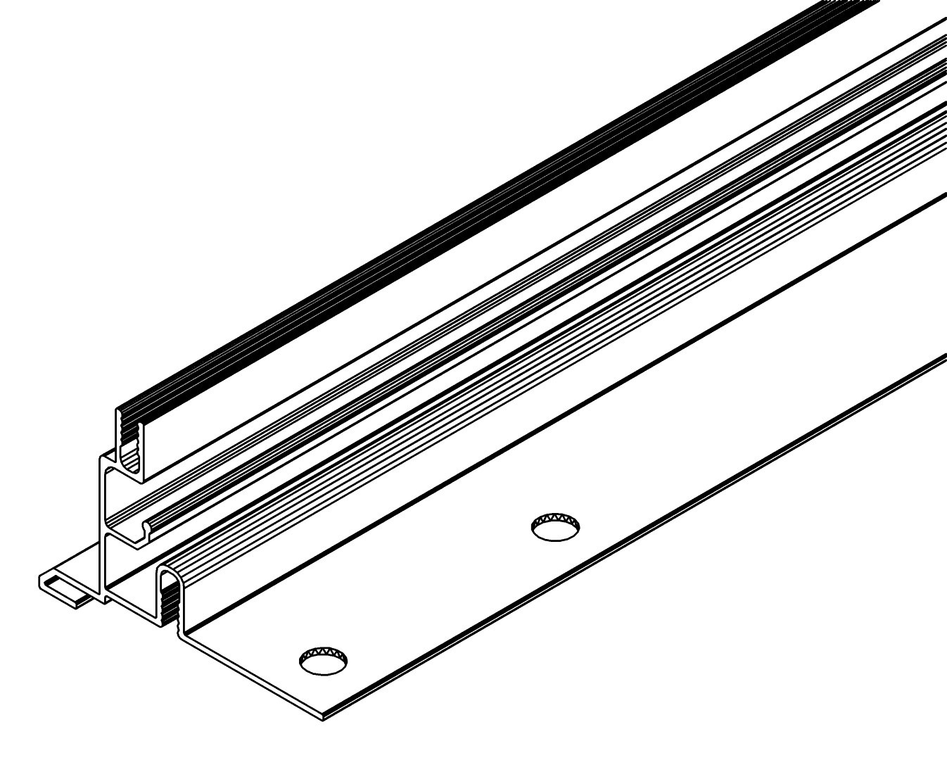 Türprofil, senkrecht, 2082, L1977, black, Pantone-, Farbe: Schwarz