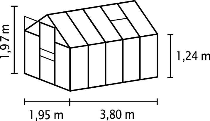 Calypso - Auslaufmodelle 7300, Farbe: Smaragd pulverbeschichtet, verglast mit: Hohlkammerplatten (HKP)