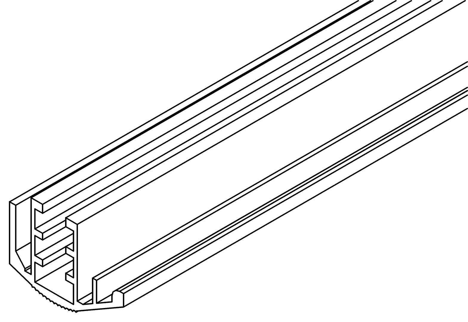 Verglasungsabdeckleiste, li, 7442, L2929, black, P, Farbe: Schwarz