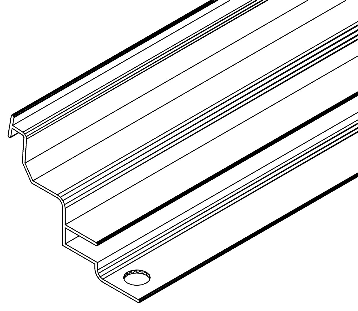 Scharnierprofil, 1564, L593, black, Pantone-426C, Farbe: Schwarz