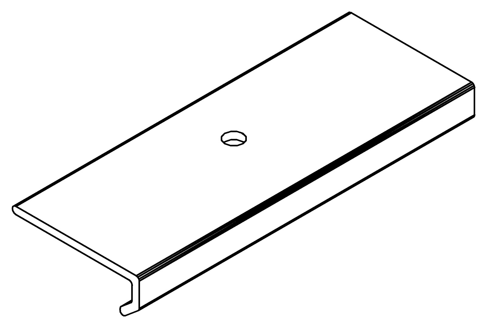 Verglasungshalteblech, mitte, 7343, L56, white, RA, Farbe: Weiß pulverbeschichtet