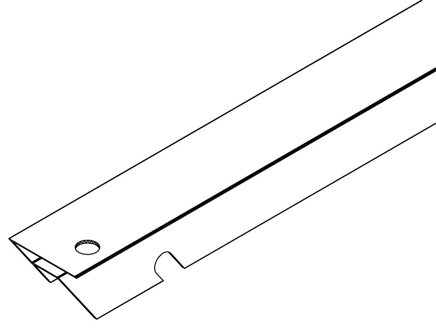 Giebeleckprofil links, 1593, L535,5, black, Panton, Farbe: Schwarz