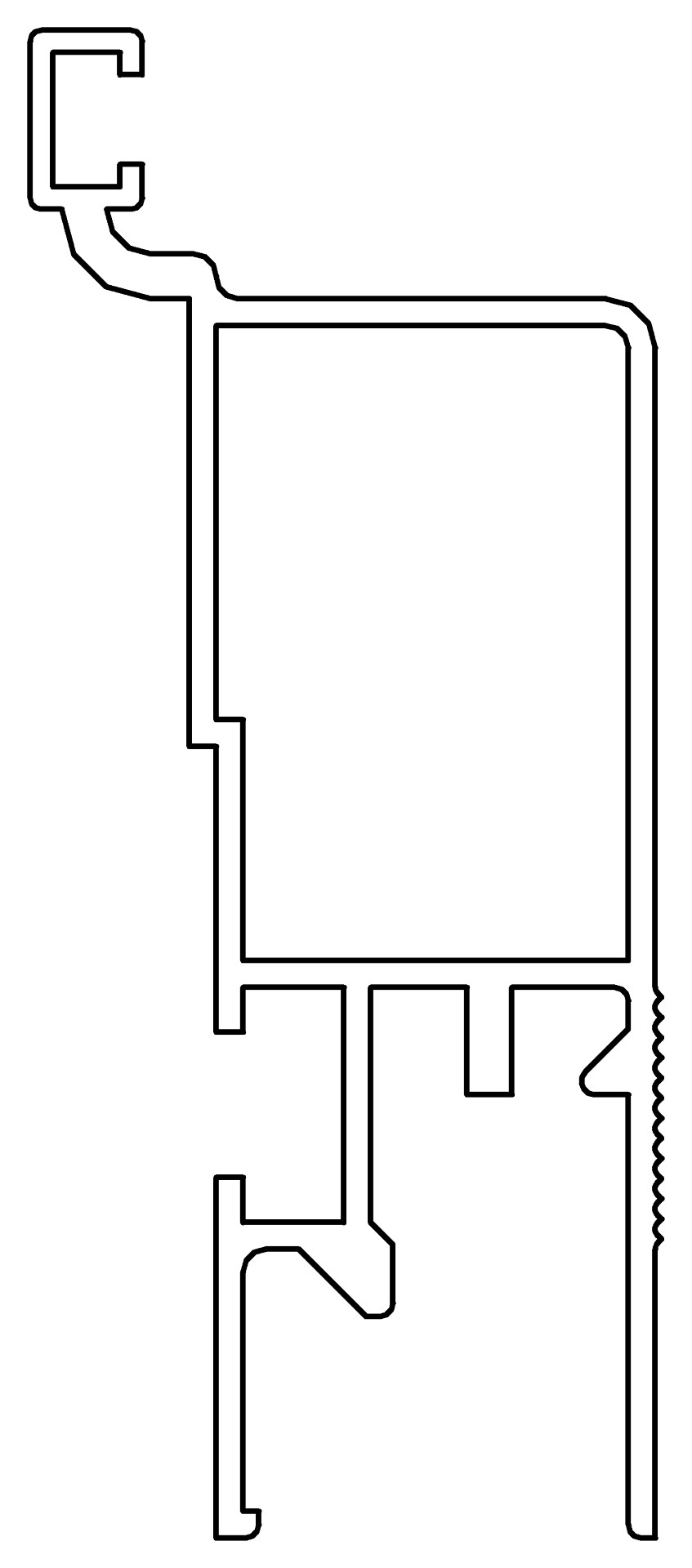 Türprofil, o., li, 7352, L653, white, RAL 9003, Farbe: Weiß pulverbeschichtet