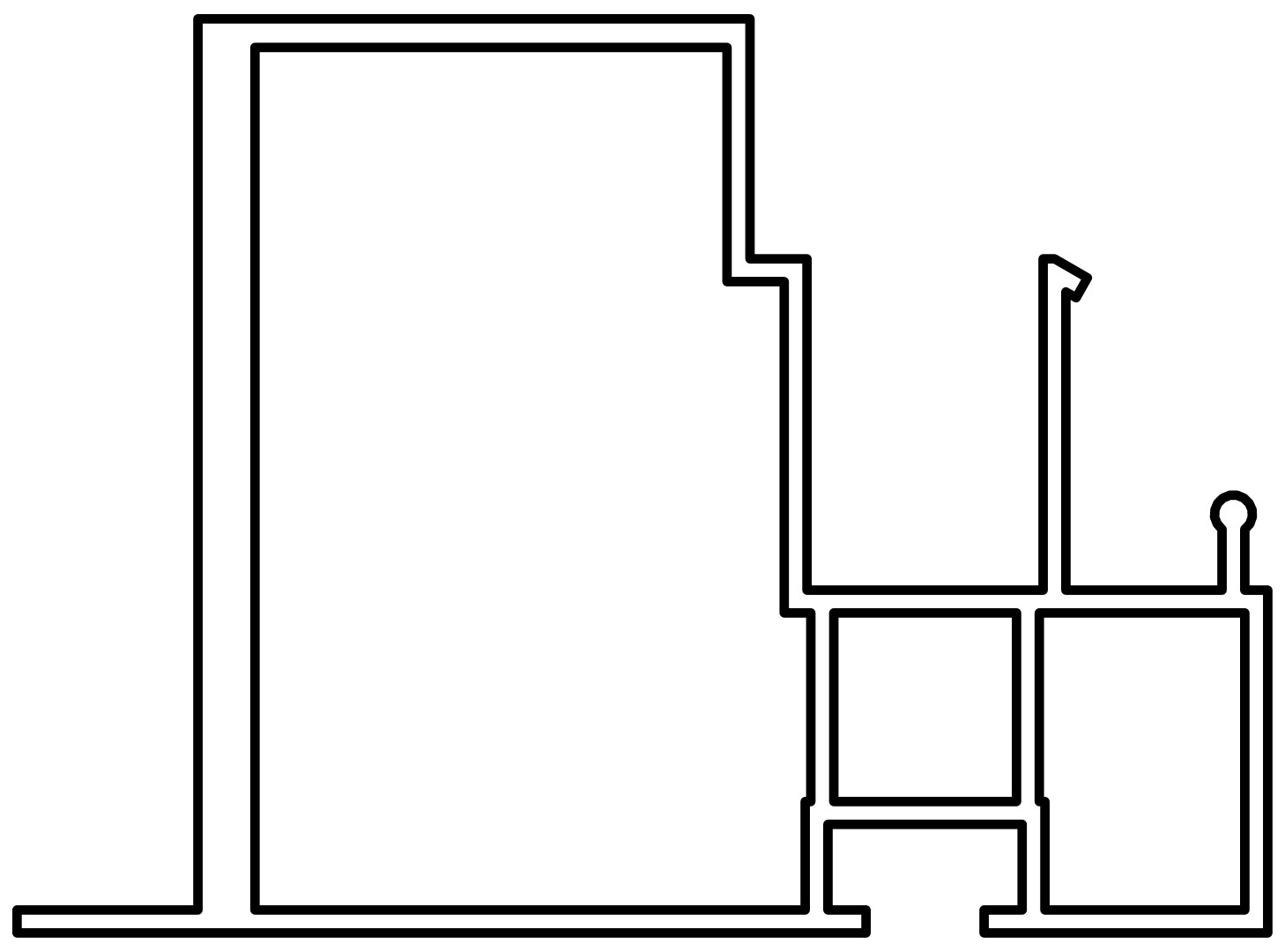 2 Tür Türzarge, li, 7139, L1775, black, Pantone-42, Farbe: Schwarz