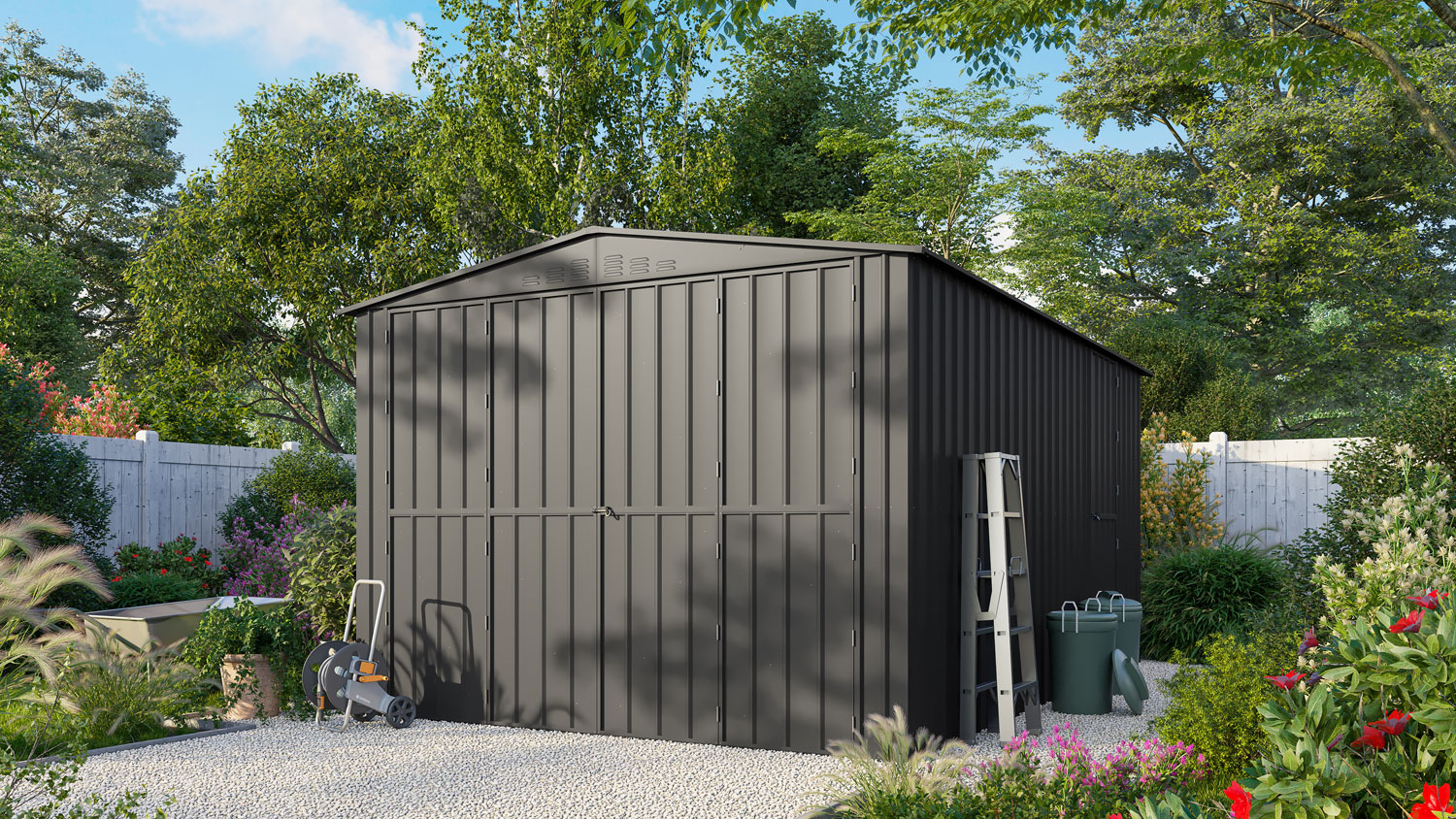 Lagertraum Parker mit Satteldach, Farbe: Anthrazit