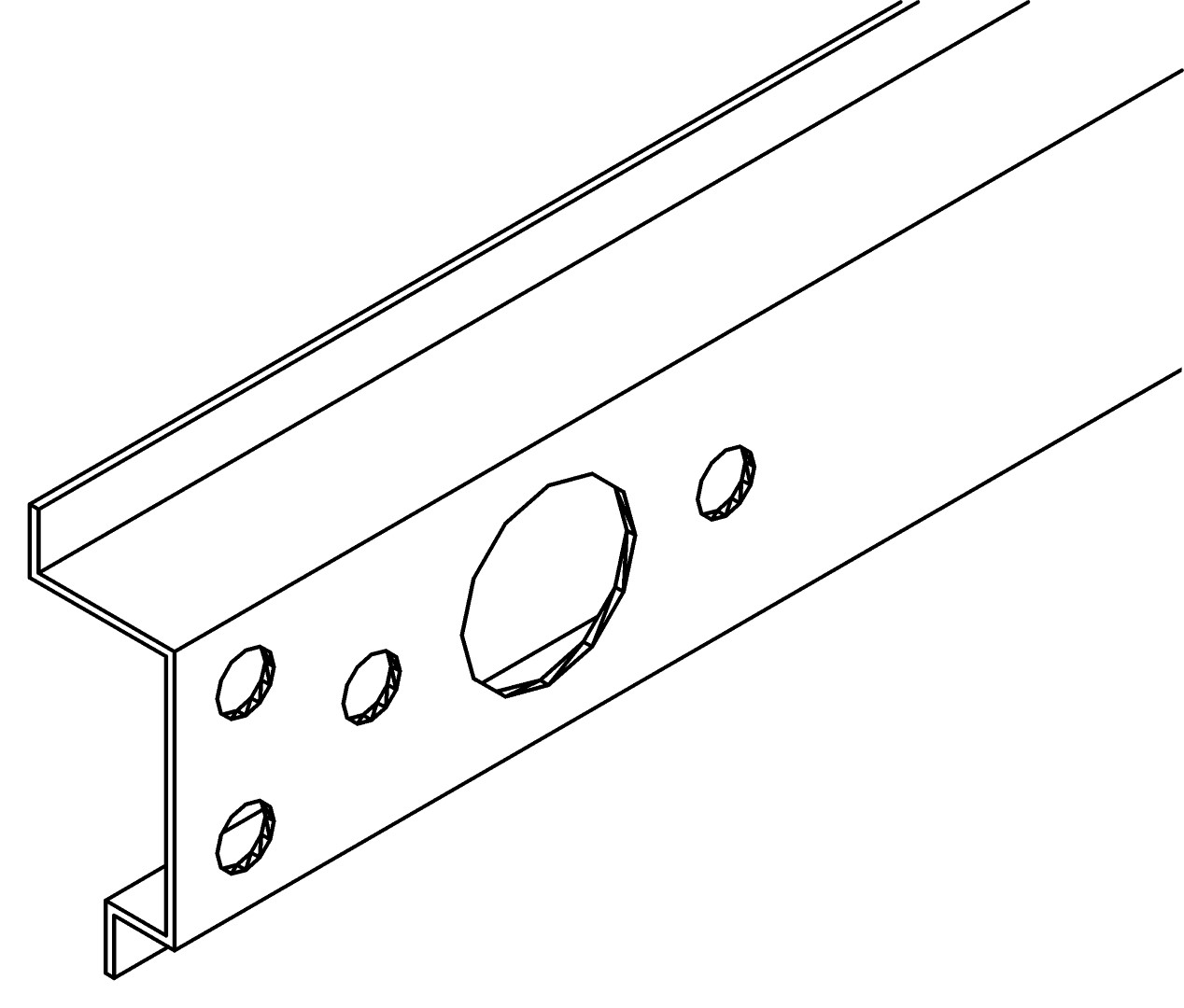 Türzwischenprofil, r., 6016, L436, , Farbe: Blank