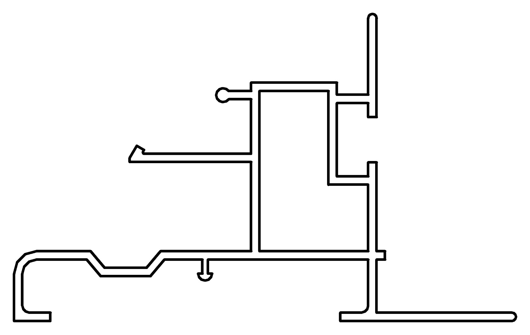 Wandprofil, senkrecht, li, 7344, L2310, white, RAL, Farbe: Weiß pulverbeschichtet