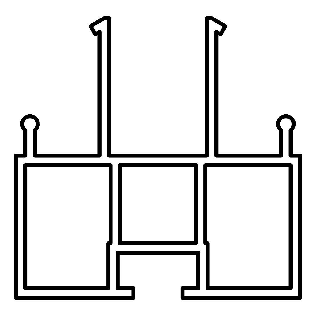 Seitenzwischenprofil 1x, 7005, L1775, black, Panto, Farbe: Schwarz