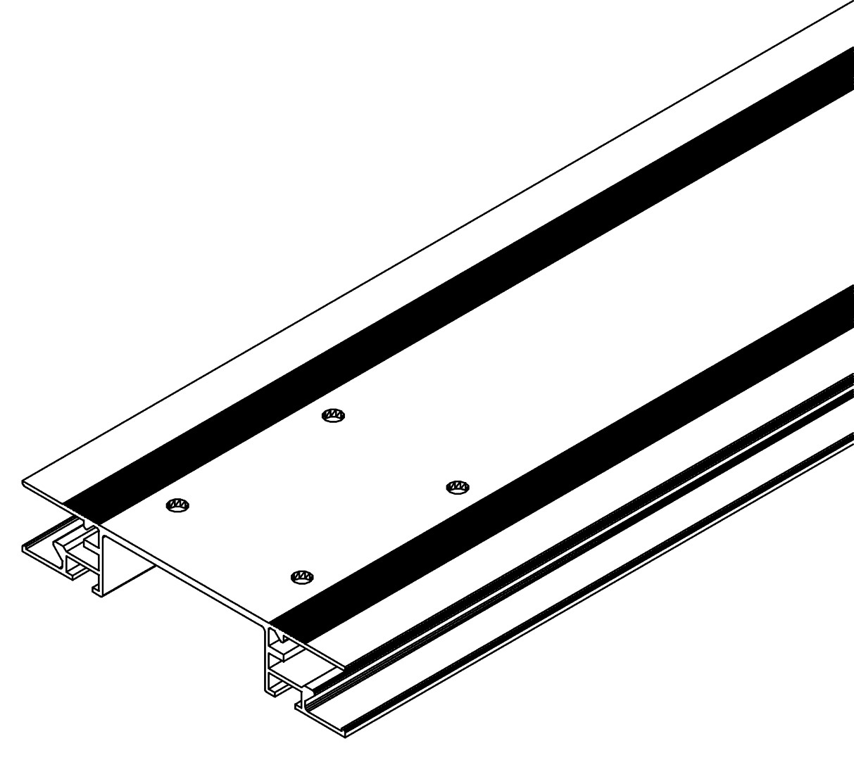 Türprofil, mitte re, 7384, L574, white, RAL 9003, Farbe: Weiß pulverbeschichtet