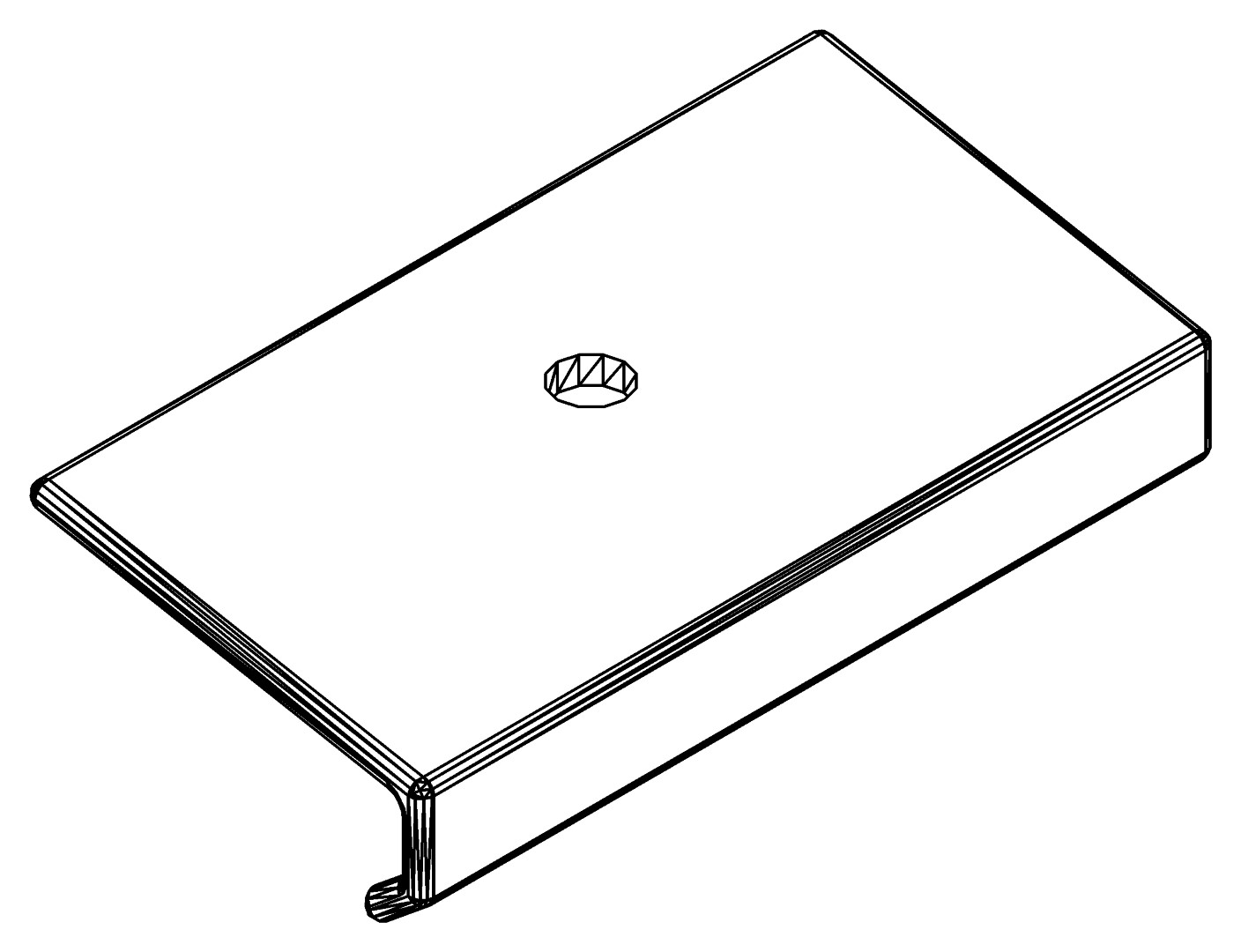 Verglasungshalteblech, mitte, re, 6079, L39,4, whi, Farbe: Weiß pulverbeschichtet