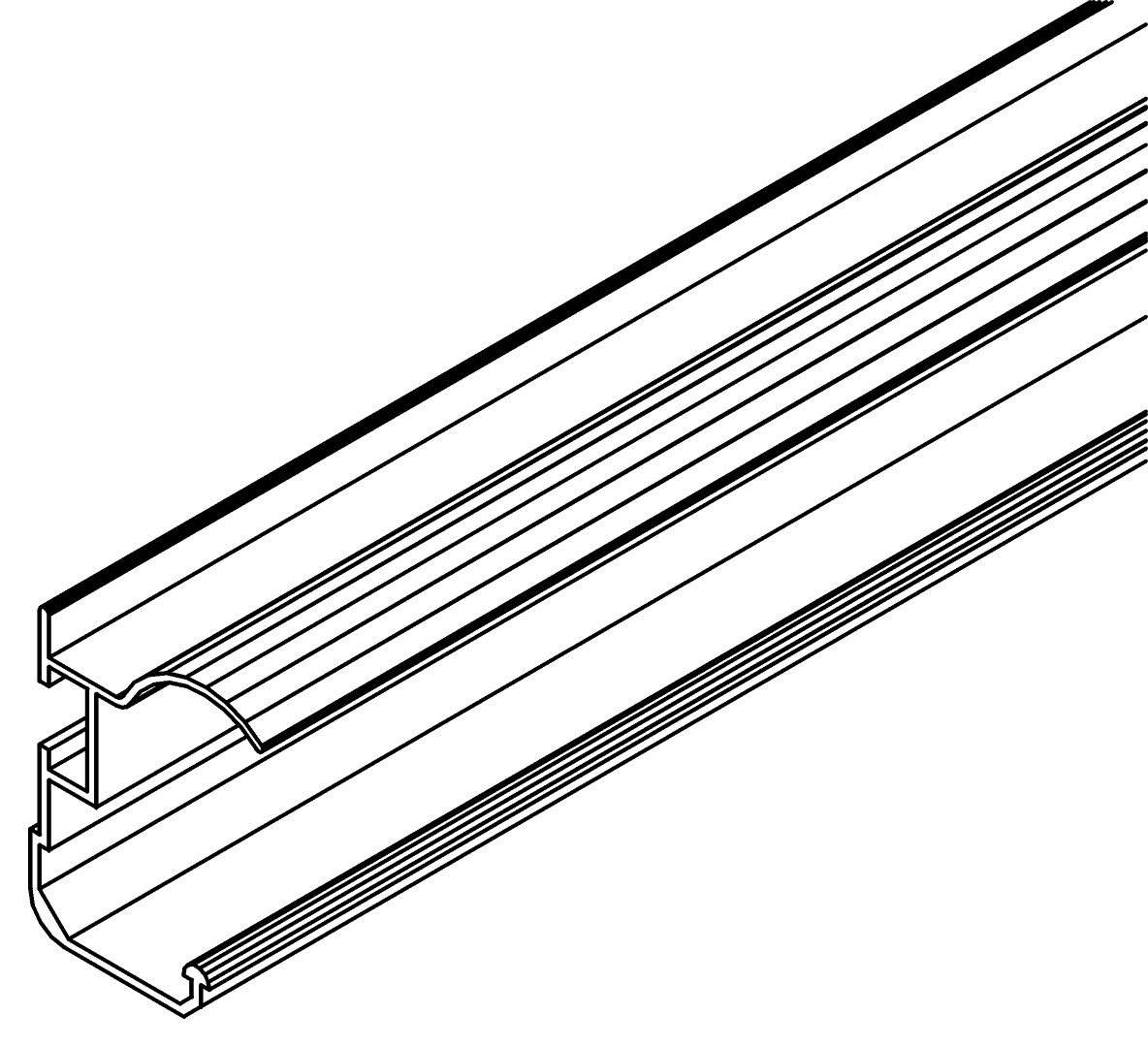 Türlaufschiene, 1373, L1859, , Farbe: Blank
