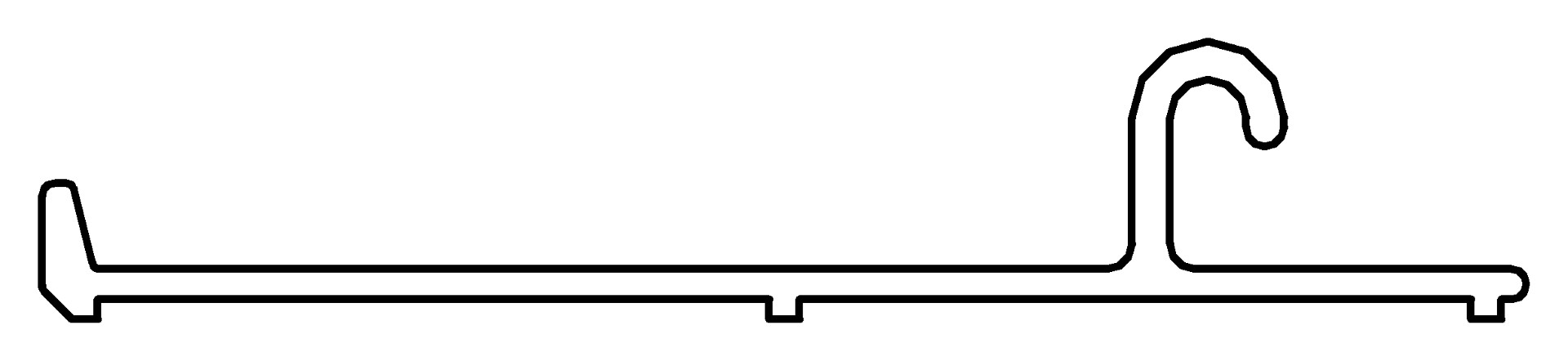 Türlaufschiene, 7351, L2548, white, RAL 9003, Farbe: Weiß pulverbeschichtet
