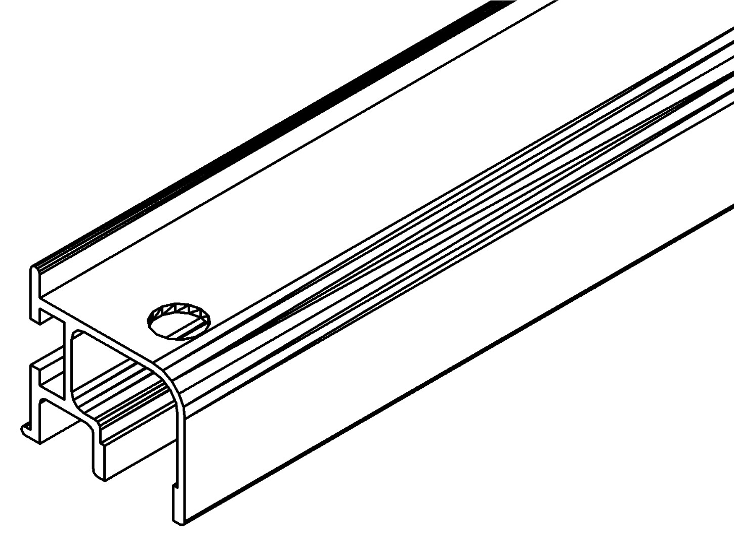 Türführungsschiene, 2251p, L523, black, Pantone-42, Farbe: Schwarz