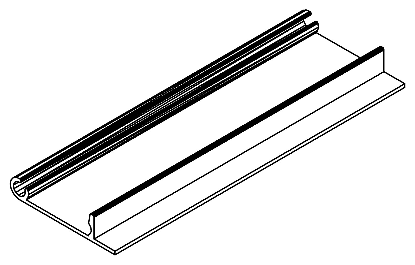 Schlosssplatte, 2005, L100, white, RAL 9003, Farbe: Weiß pulverbeschichtet