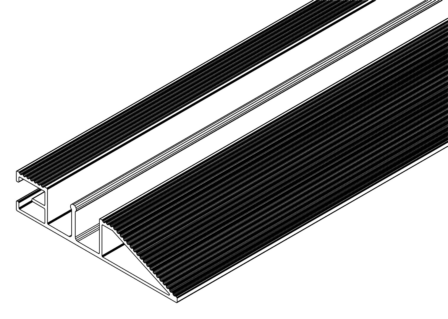 Bodenprofil, Vorne, 2077, L1977, black, Pantone-42, Farbe: Schwarz