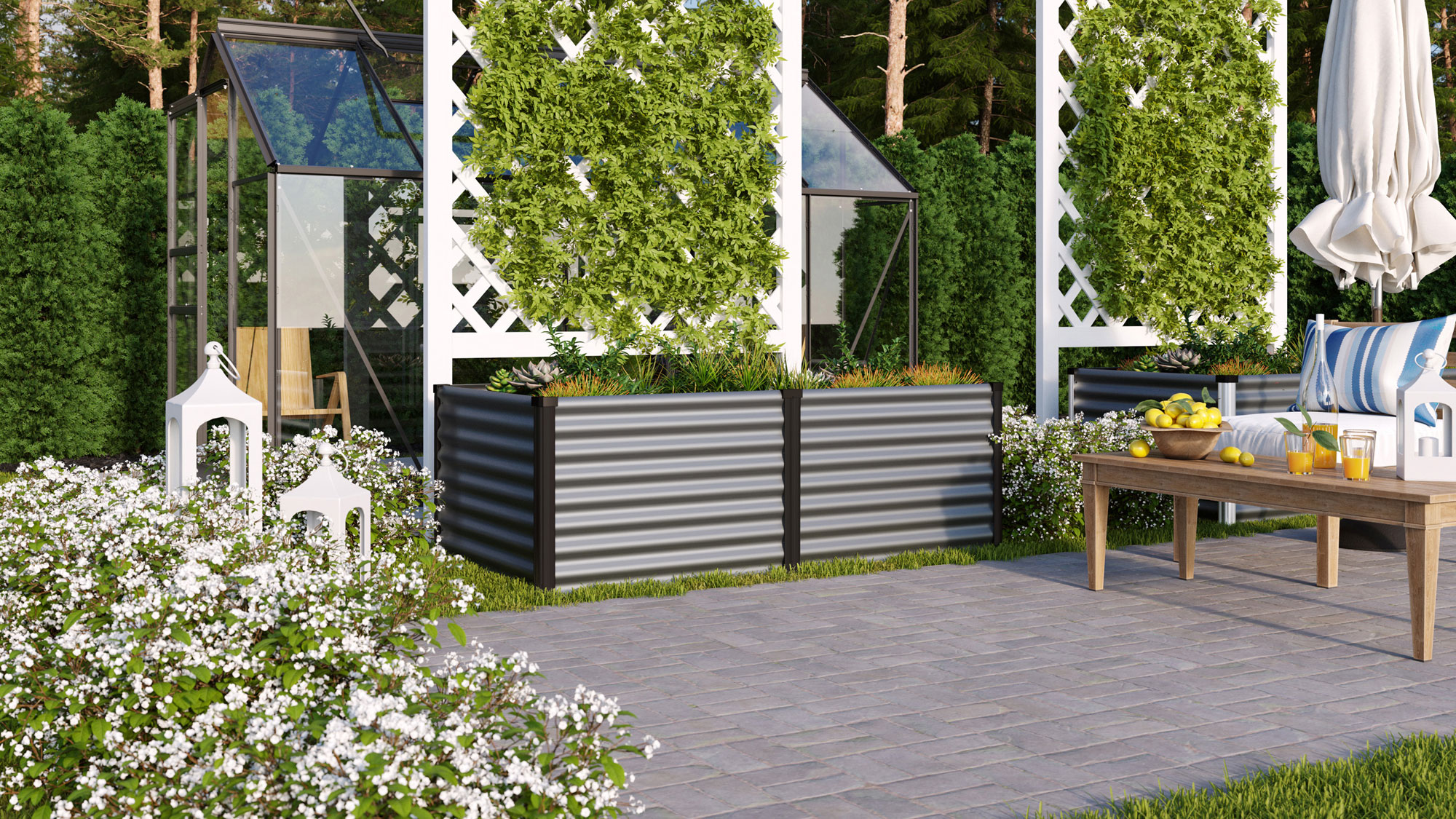 Hochbeet Linus 630, Farbe: Granit/Schwarz