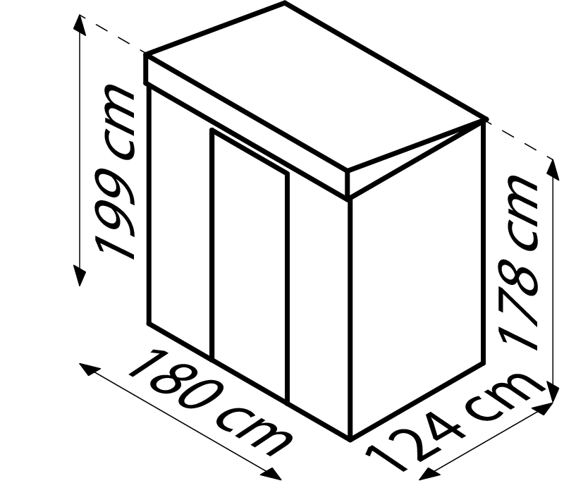 Pultdach Skillion Pultdach Skillion, Farbe: Silber Metallic